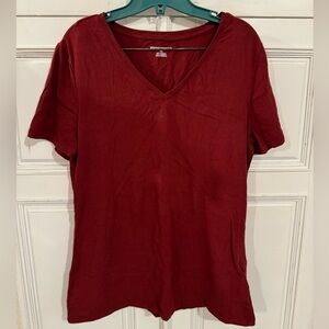 Amazon Essentials Short Sleeve Top (Size L) (Red)